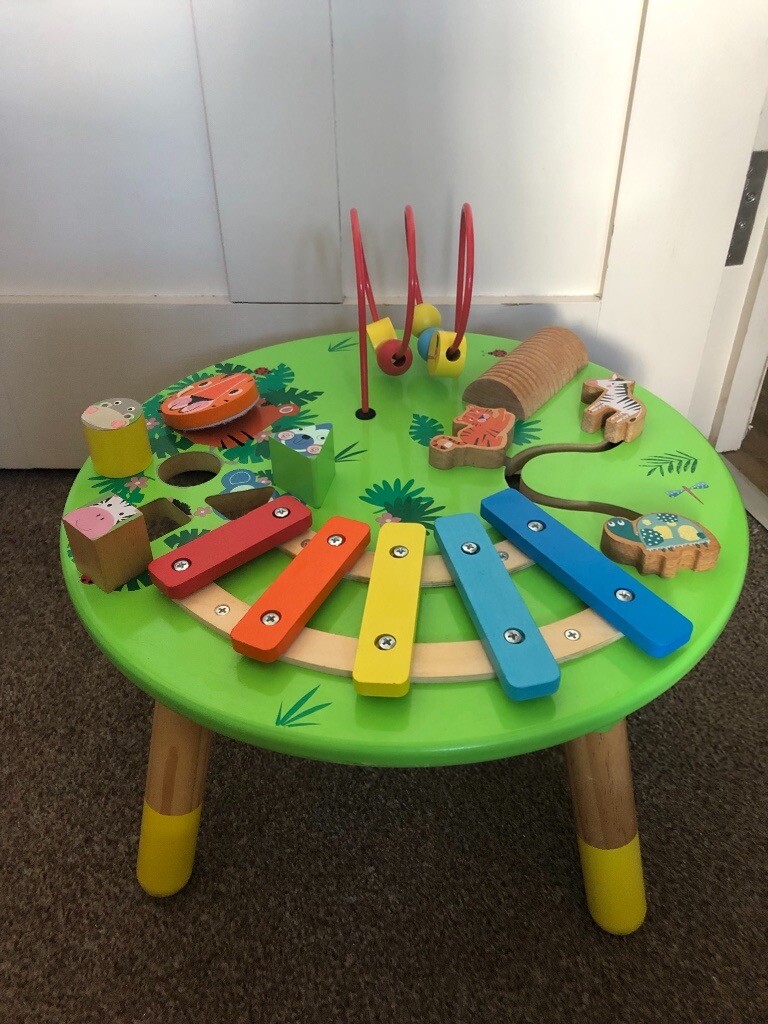 carousel wooden activity table